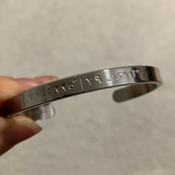 Nominal Men’s Silver Bracelets with Kaaba Coordinates - Picture 11 of 14